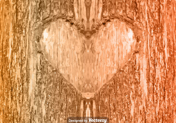 Vector Heart Carved In Tree - vector gratuit #371195